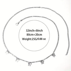 Butterfly Pendant Silvery Waist Chain Boho Sexy Metal Belly Chain