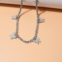 Butterfly Pendant Silvery Waist Chain Boho Sexy Metal Belly Chain