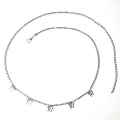 Butterfly Pendant Silvery Waist Chain Boho Sexy Metal Belly Chain