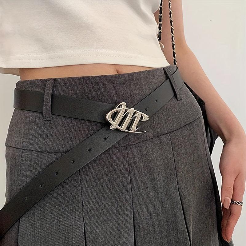 Stylish M Buckle PU Belt Casual Jeans Pants Skirt Belt Women