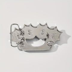 Skull Head Belt Buckle Vintage Hollow Out Western Cowboy Halloween Accessor