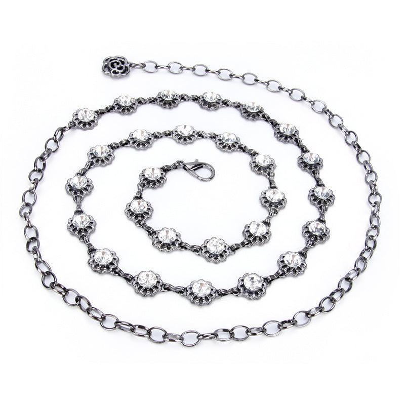 Women's Rhinestone Body Chain Belt Dress Skirt Accessory