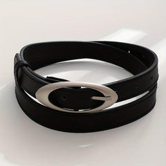 Stylish Oval Buckle Thin Belt Casual Jeans Pants Belt