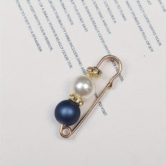 Faux Pearl Brooch Pins Rhinestone Cardigan Brooch Beads Buckle Pin