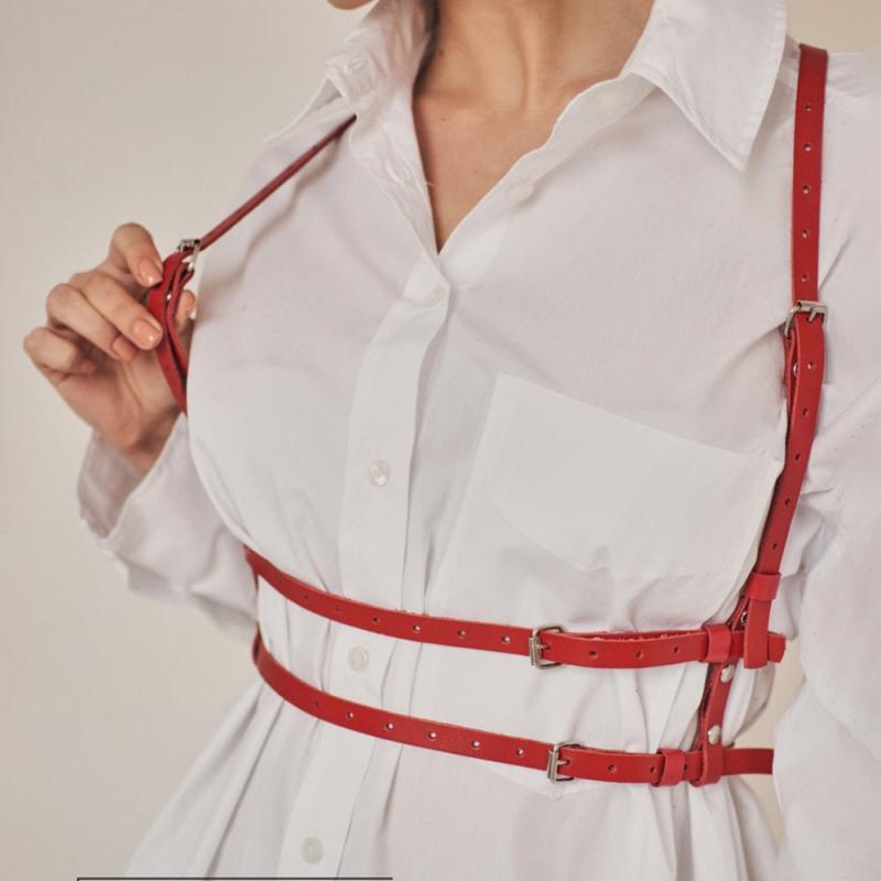 PU Leather Harness Belt for Women Gothic Body Belt