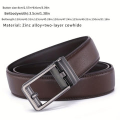 High-end Men's Leather Belt with Automatic Buckle