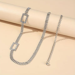 Rhinestone Waist Chain Stylish Tassel Belly Chain