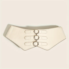 3 Buckle Elastic Wide Belt Women Corset Waistband