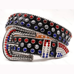 Sparkling Rhinestone Hip Hop PU Leather Cowgirl Belt