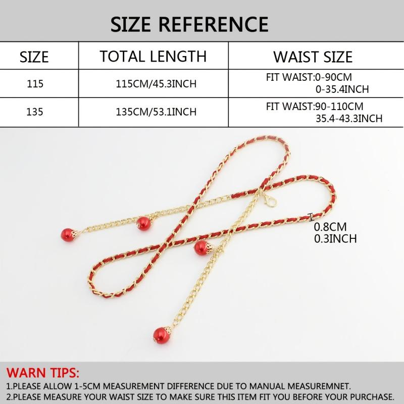 Faux Pearl Waist Chain Dress Accessories Metal Belt