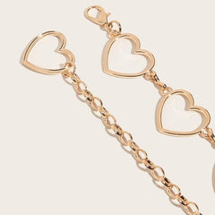 Metal Heart Waist Chain Belts for Women Adjustable Body Waistband