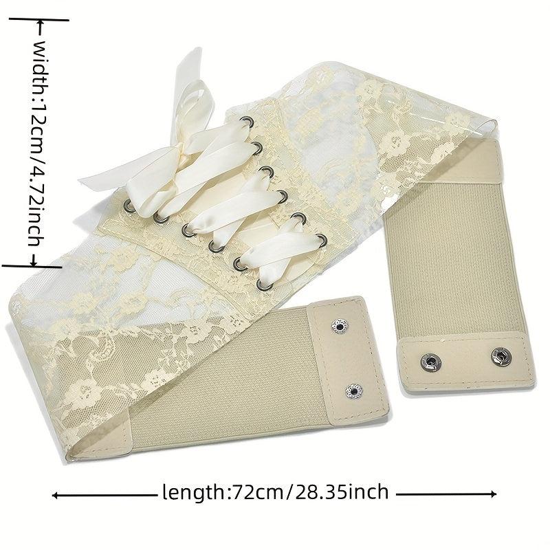 Women's Lace Up Corset Elastic Waist Belt