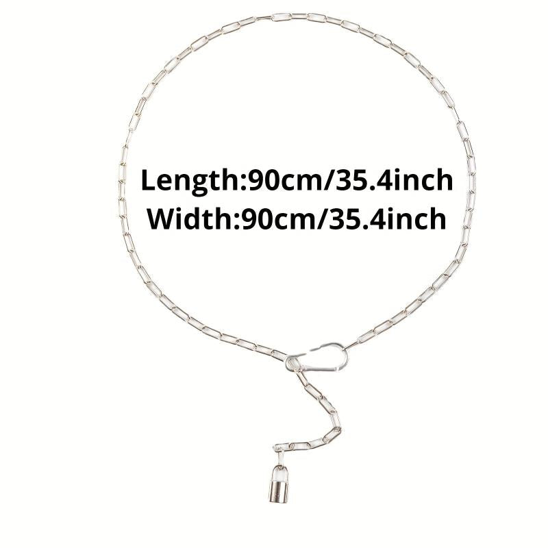 Punk Metal Waist Chain Hip Hop Hollow Belly Chain Lock Pendant