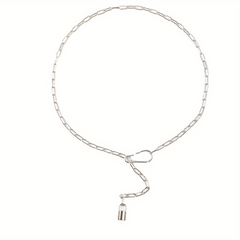 Punk Metal Waist Chain Hip Hop Hollow Belly Chain Lock Pendant