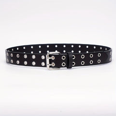 Punk Eyelet Leather Belt Hip Hop Unisex Jeans Pants Belt