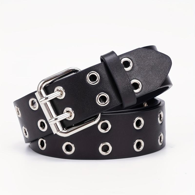 Punk Eyelet Leather Belt Hip Hop Unisex Jeans Pants Belt