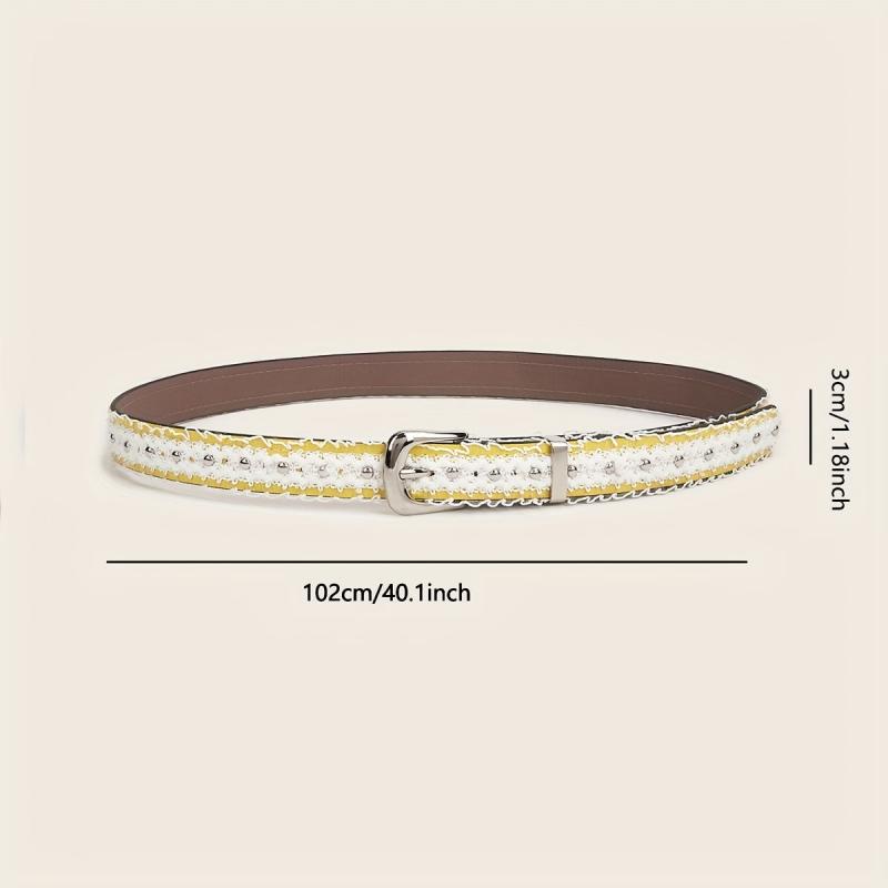 Stylish PU Leather Rivet Belt Classic Pin Buckle Jeans Pants Belts For Women