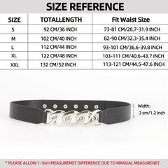 Chain Buckle Ladies Belt Women Skinny Waist Belt with Golden Metal Chain