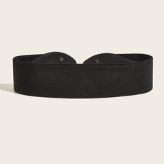 Leaf Buckle Elastic Belt Vintage Elastic Waist Belt Metal Buckle Belt