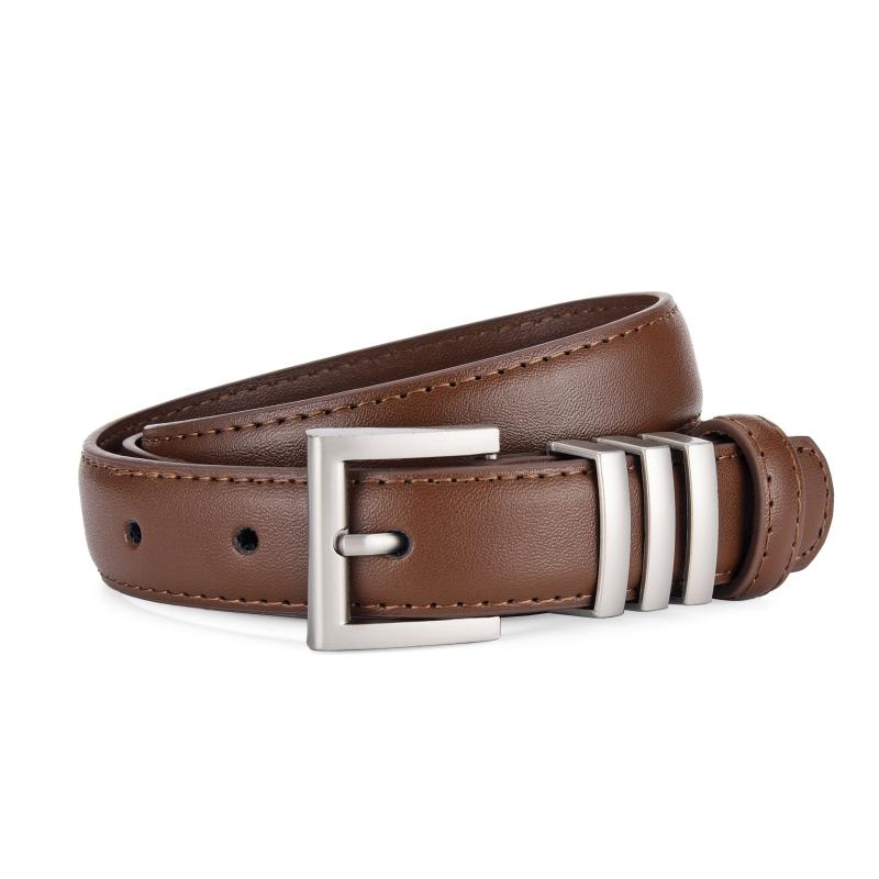 Classic Square Pin Buckle Belt Solid Casual Leather Belt