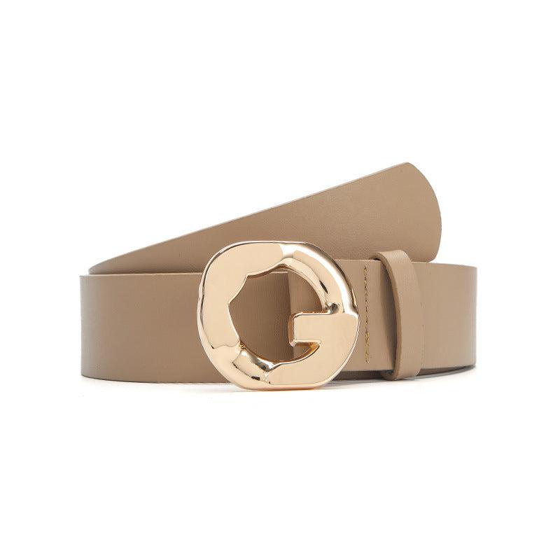 Geometric Buckle Casual Belt Solid Jeans Pants Belt For Women