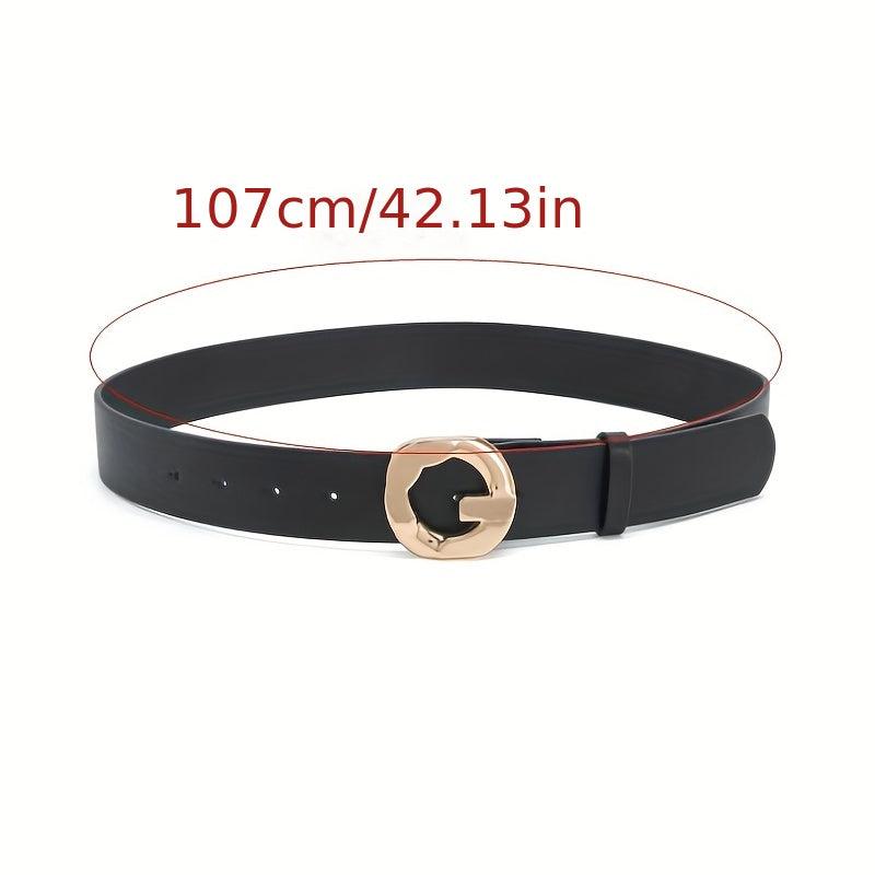 Geometric Buckle Casual Belt Solid Jeans Pants Belt For Women