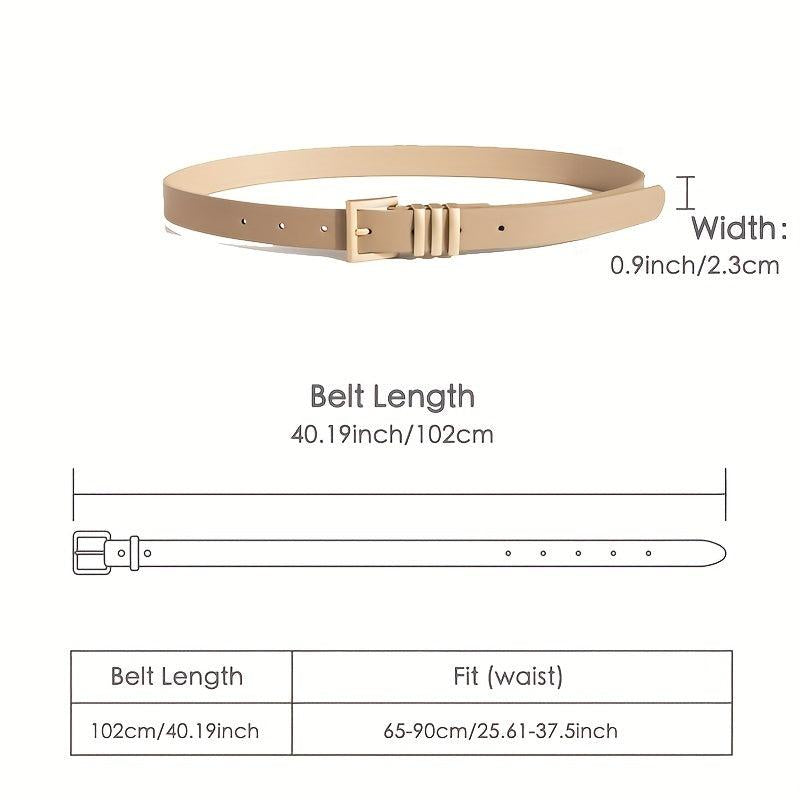 Square Buckle Classic PU Belt Casual Waistband Women Jeans Pants Dress Belts