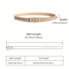 Square Buckle Classic PU Belt Casual Waistband Women Jeans Pants Dress Belts