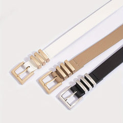 Square Buckle Classic PU Belt Casual Waistband Women Jeans Pants Dress Belts