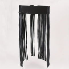 Tassel Skirt Belt Punk Fringe Waistband Rivet Decor Girdle