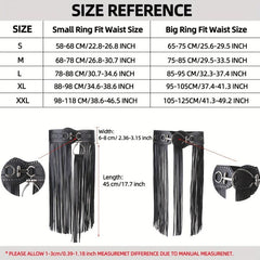 Tassel Skirt Belt Punk Fringe Waistband Rivet Decor Girdle