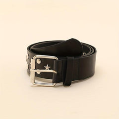 Square Pin Buckle Rivet Belt PU Leather Punk Belt Unisex