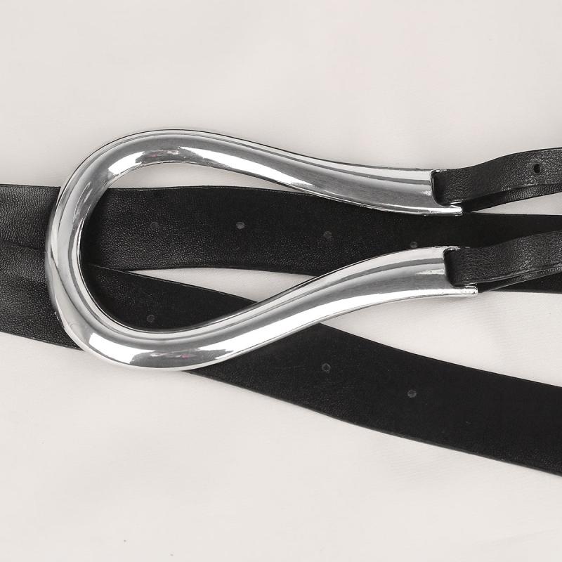 Women's Double Strap PU Leather Waist Belt