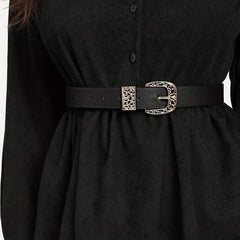 Hollow Buckle Belt PU Leather Casual Waistband Women Jeans Pants Dress Belts