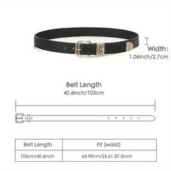 Hollow Buckle Belt PU Leather Casual Waistband Women Jeans Pants Dress Belts