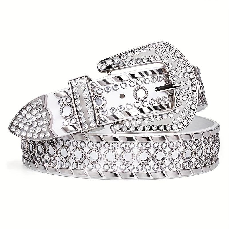Vintage Wide Waist Belts Rhinestone Rock Strap Belt Y2K Women Belts