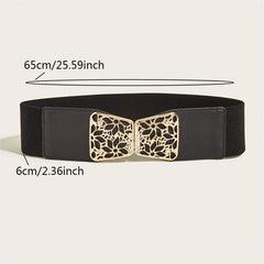 Hollow Buckle Elastic Belt Wide Belt Decorative Elastic Girdle
