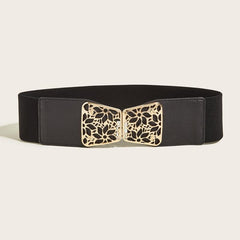 Hollow Buckle Elastic Belt Wide Belt Decorative Elastic Girdle