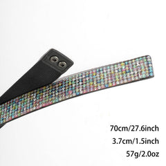 Full Rhinestone Elastic Belt Wide Waistband for Party