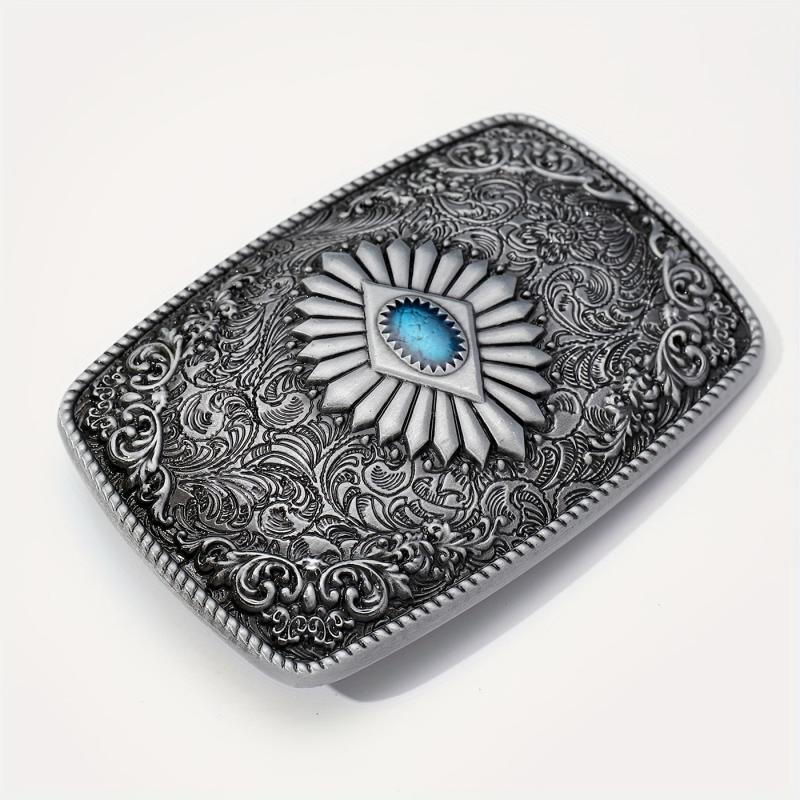 Western Carved Belt Buckle For Women & Men Vintage Jeans Accessories