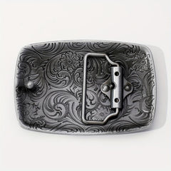 Western Carved Belt Buckle For Women & Men Vintage Jeans Accessories