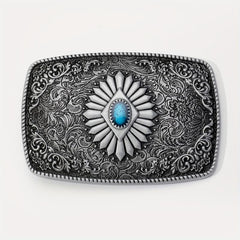Western Carved Belt Buckle For Women & Men Vintage Jeans Accessories