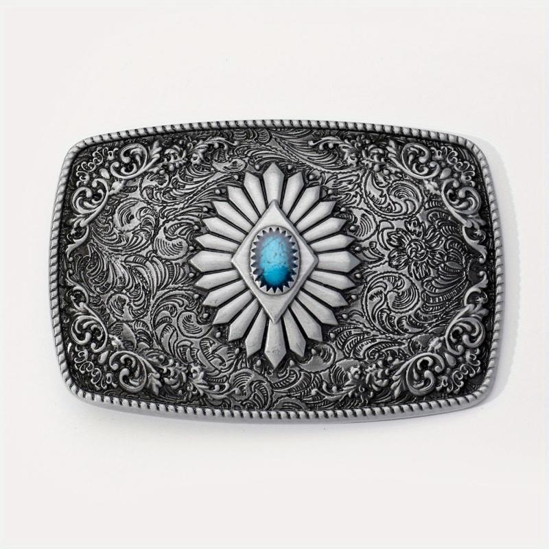 Western Carved Belt Buckle For Women & Men Vintage Jeans Accessories