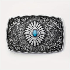 Western Carved Belt Buckle For Women & Men Vintage Jeans Accessories