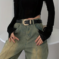Vintage Braid Pattern Buckle Belt For Women