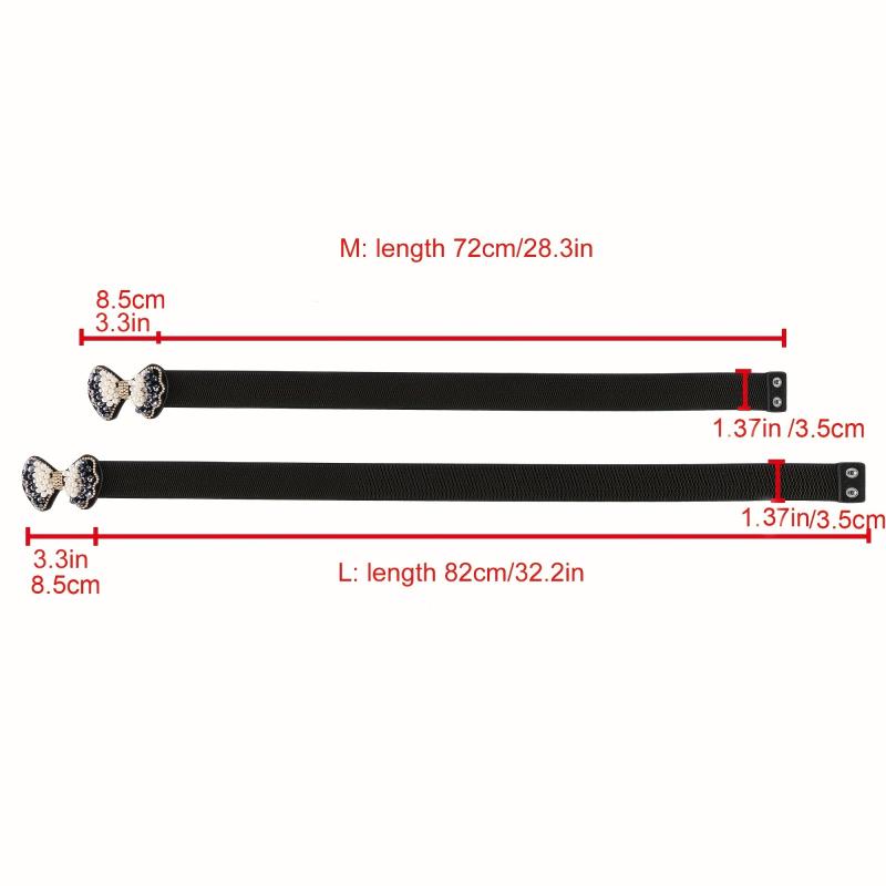 Faux Pearl Bow Buckle Elastic Belt Decorative Girdle