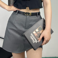 Vintage Deer Head Buckle Belt Classic Leather Belt Casual Jeans Pants Belt