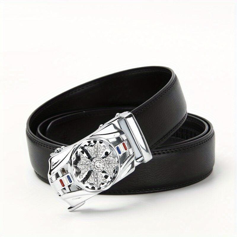 Men's Automatic Buckle Belt PU Leather Business Suit Waist Strap