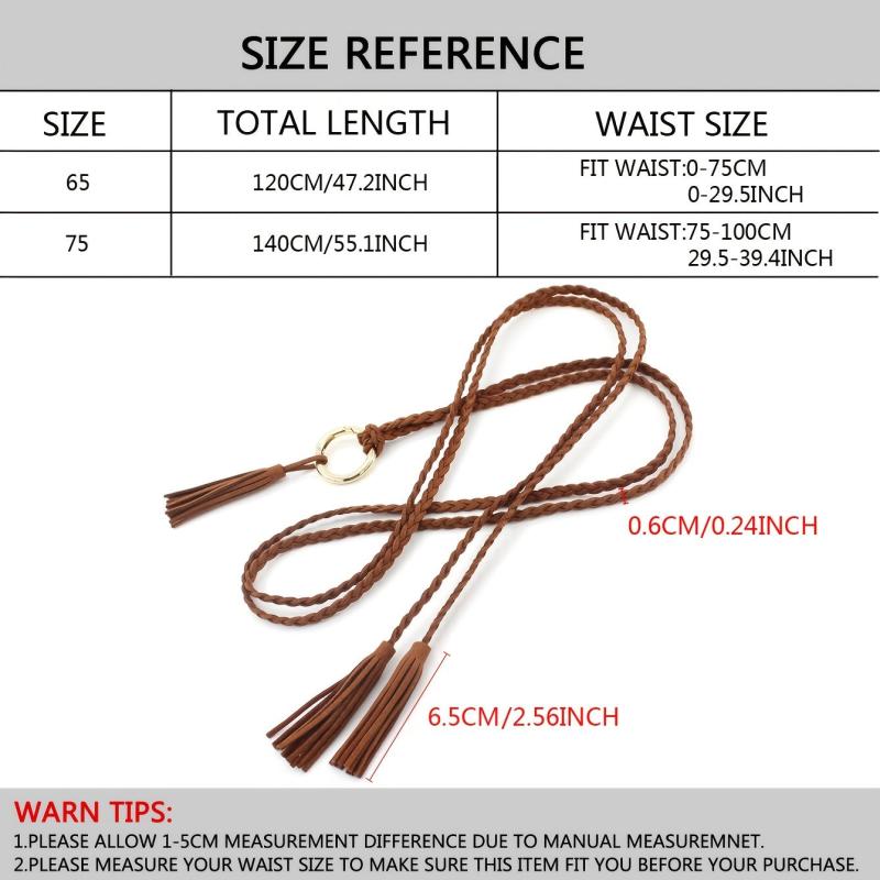 Braided Waist Rope Dress Skirt Decorative Thin Belt Female Knot Belt