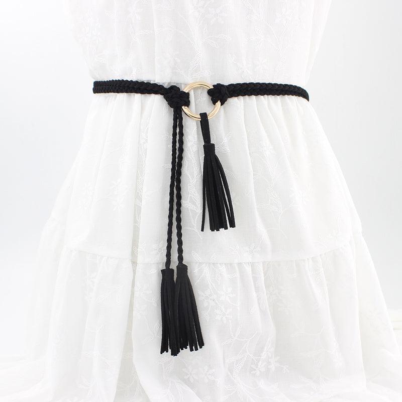 Braided Waist Rope Dress Skirt Decorative Thin Belt Female Knot Belt